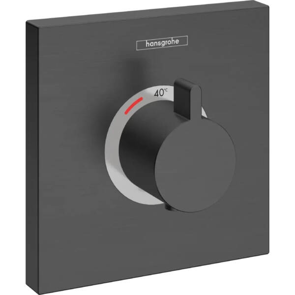 Смеситель скрытого монтажа для душа Hansgrohe15760340 ShowerSelect Highflow с термостатом, черный матовый хром (наружная часть), фото 1