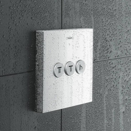 Переключатель потоков скрытого монтажа для душа Hansgrohe ShowerSelect 15764340 на 3 потребителя, черный матовый хром, фото 3