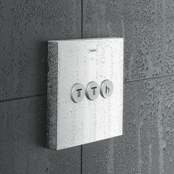 Переключатель потоков скрытого монтажа для душа Hansgrohe ShowerSelect 15764340 на 3 потребителя, черный матовый хром, фото 3