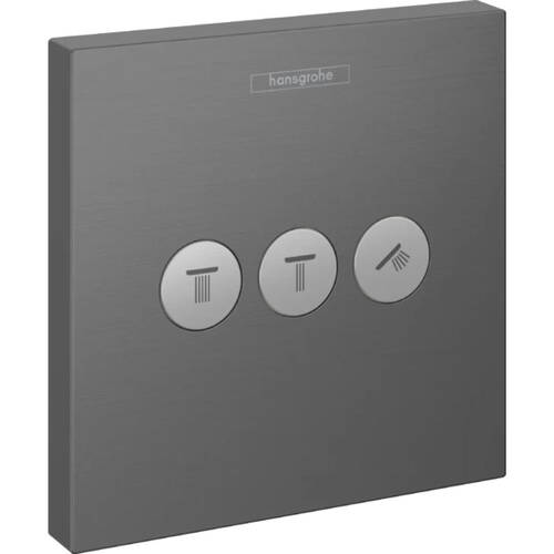 Переключатель потоков скрытого монтажа для душа Hansgrohe ShowerSelect 15764340 на 3 потребителя, черный матовый хром, фото 1