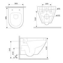 Унитаз подвесной Am.Pm Spirit C701700MBSC FlashClean с сиденьем SoftClose, черный матовый, фото №6