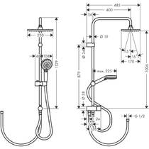 Душевая система Hansgrohe Vernis Shape Showerpipe 230 1jet Reno 26282670, фото №3