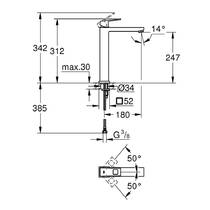 Змішувач для раковини Grohe Eurocube 23406AL0 графіт темний матовий, фото №2