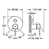 Смеситель скрытого монтажа для ванны/душа Grohe Plus 24093DC3 суперсталь, фото №2