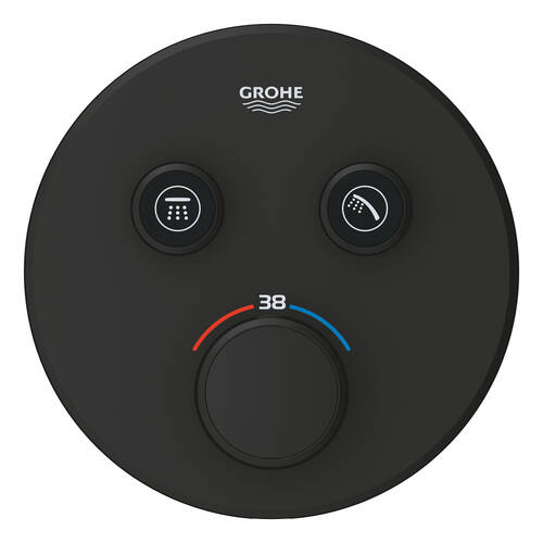 Змішувач прихованого монтажу для душу Grohe Grohtherm SmartControl 29507KF0 з термостатом, на 2 споживачі, чорний, фото 4