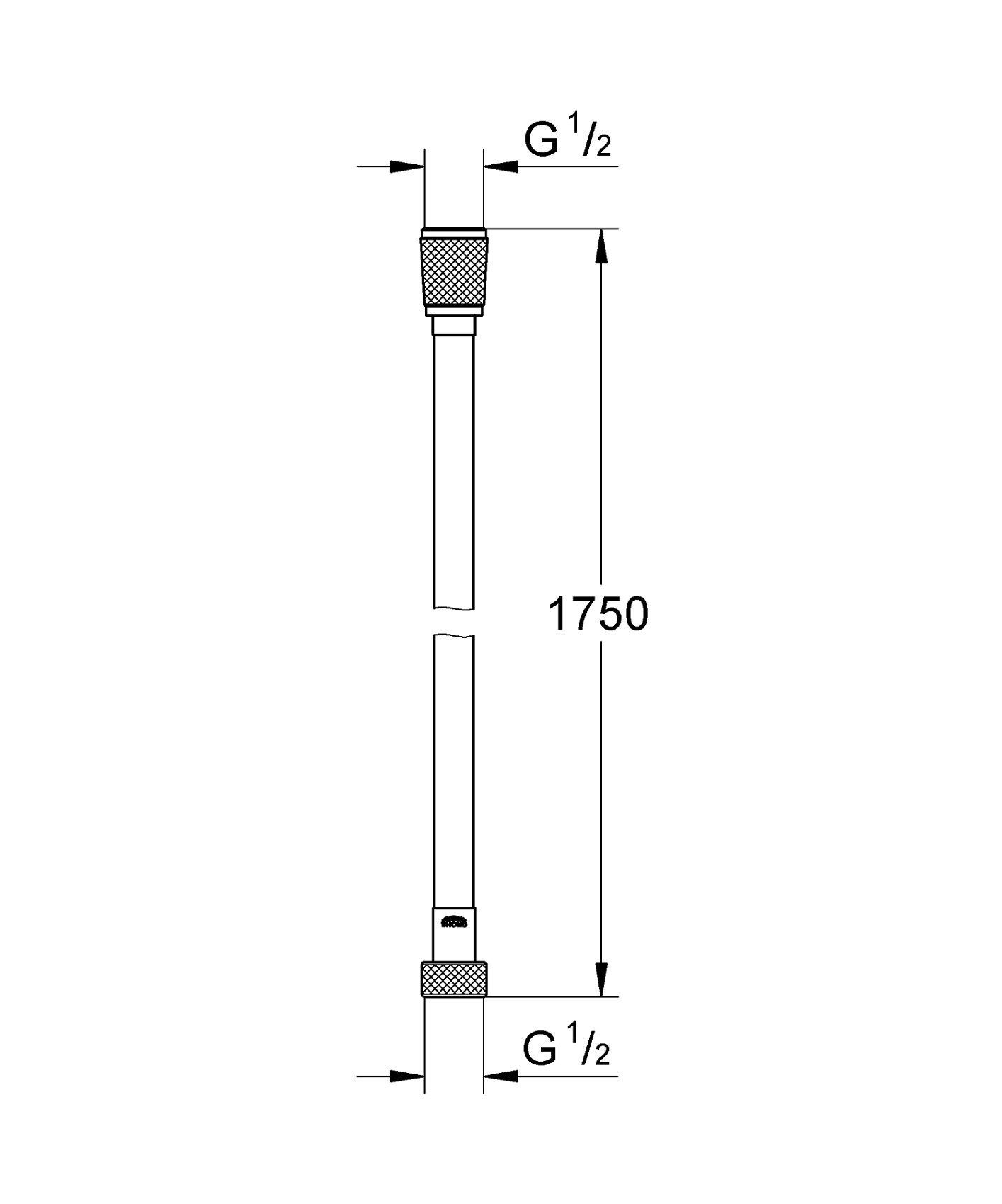 28388KF1 Silverflex Душовий шланг-1,75 м, чорний (1 сорт)