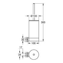 Щетка для унитаза Grohe Selection 41215KF0 черный матовый, колба белая, фото №2