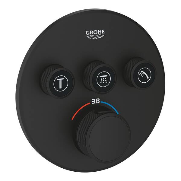 Смеситель скрытого монтажа Grohe SmartControl 29508KF0 с термостатом (наружная часть) черный, фото 1