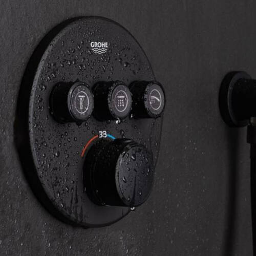 Смеситель скрытого монтажа Grohe SmartControl 29508KF0 с термостатом (наружная часть) черный, фото 7