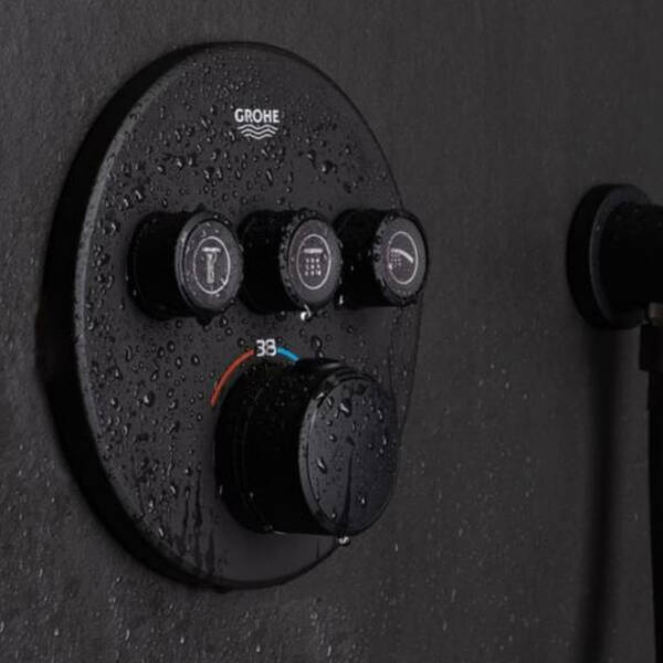 Смеситель скрытого монтажа Grohe SmartControl 29508KF0 с термостатом (наружная часть) черный, фото 7