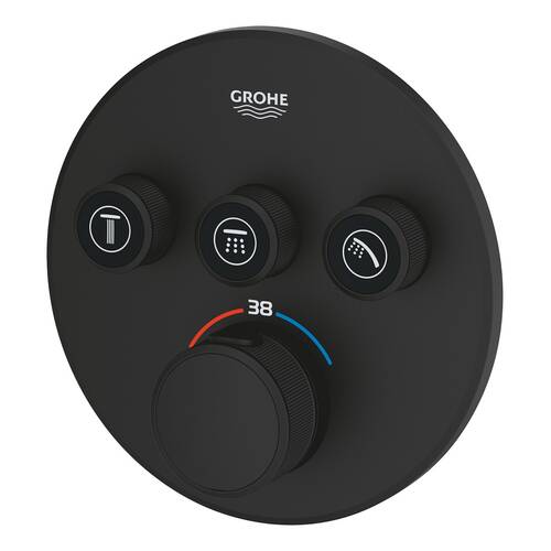 Смеситель скрытого монтажа Grohe SmartControl 29508KF0 с термостатом (наружная часть) черный, фото 5