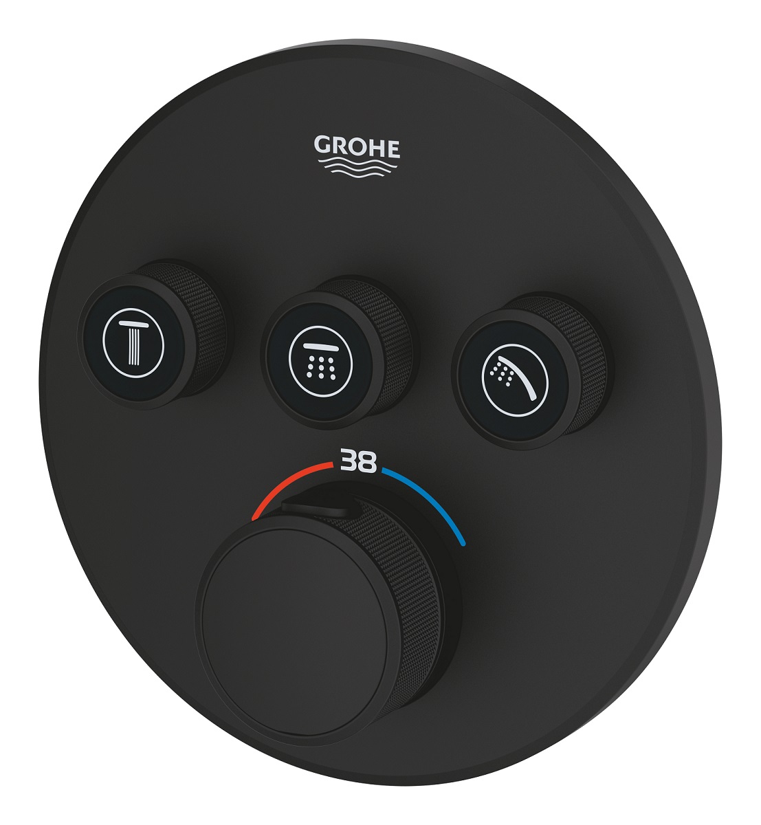 29508KF0 Grohtherm SmartControl Зовнішня частина термостату прихованого монтажу на 3 споживачі, чорний (1 сорт)