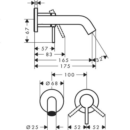 Смеситель скрытого монтажа для раковины Hansgrohe Tecturis S 73350000 хром, фото 2