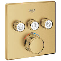 Змішувач прихованого монтажу для душу Grohe Grohtherm SmartControl 29126GN0 з термостатом на 3 споживачі, брашоване золото, фото №1