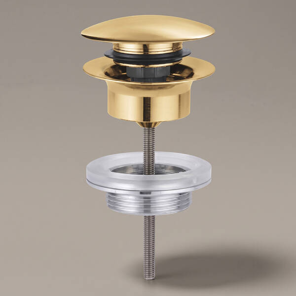 Донний клапан для раковини Grohe 65807GN0 клік-клак, брашоване золото