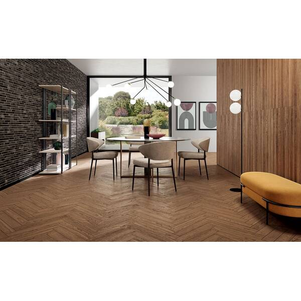 Керамограніт Novabell Nordic Wood NDW51RT NDW Walnut 20x120 см, фото 2