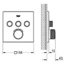 Змішувач прихованого монтажу для душу Grohe Grohtherm SmartControl 29126DC0 з термостатом на 3 споживачі, суперсталь, фото №3
