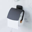 Держатель для туалетной бумаги Am.Pm Gem A90341422 с крышкой, черный матовый, фото 6
