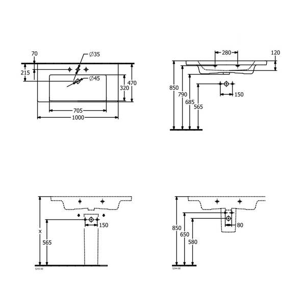 Тумба з раковиною Villeroy&Boch Subway 3.0, C57000VE  + 4A70A501, 100  см, білий глянець, фото 5