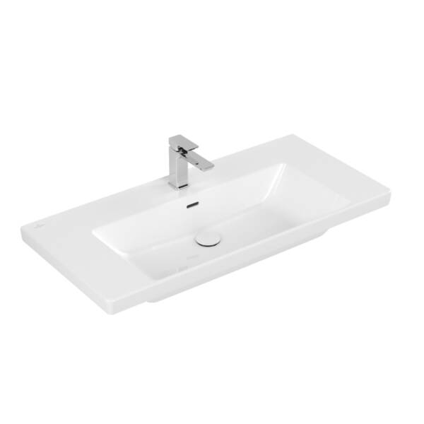 Тумба з раковиною Villeroy&Boch Subway 3.0, C57000VE  + 4A70A501, 100  см, білий глянець, фото 2