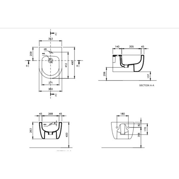 Біде підвісне Devit Art 2.0 SPC1-0011 чорне матове, фото 2