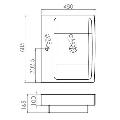 Раковина Devit Art 2.0 SPB-5109 без донного клапана 60 см, фото 2