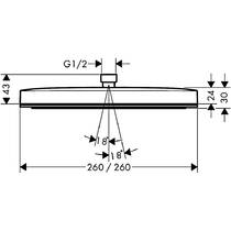 Верхний душ Hansgrohe Pulsify E 260 1jet 24330670 черный матовый, фото №2