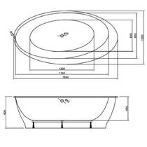 Ванна акриловая VAYER Boomerang 194x100 см без усиленного борта, с переливом и сифоном click-cluck, фото №5