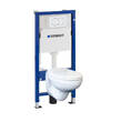 Комплект Geberit Duofix PRO 20 118.315.11.1: інсталяція Geberit Delta з підвісним унітазом Idol із сидінням Duroplast та змивна клавіша Delta01 білий глянець, фото 1