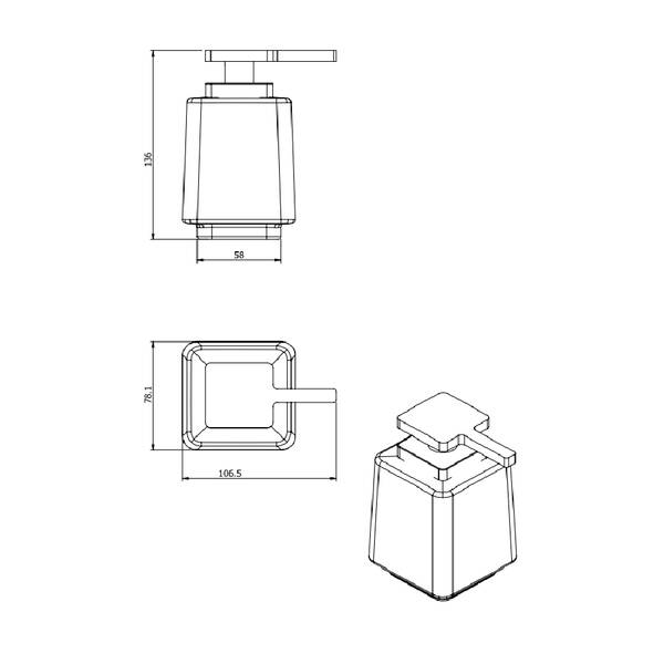 Дозатор жидкого мыла с держателем, хром Langberger Elegance 2132021A, фото 4