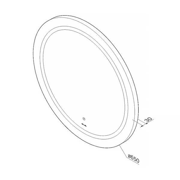 Зеркало AM.PM X-Joy M85AMOX0651WG38, 65 см с контурной LED-подсветкой и ИК- сенсором, фото 2