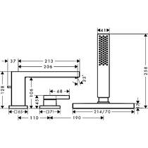 Смеситель для ванны Hansgrohe Tecturis E 73443140 бронза матовый, фото №2