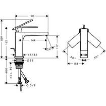 Смеситель для раковины Hansgrohe Tecturis E 73010140 бронза матовый, фото №2