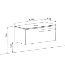 Тумба подвесная Аква Родос Ostin белый мат со столешницей серый мрамор 100 см и раковиной One 46 см, фото №4