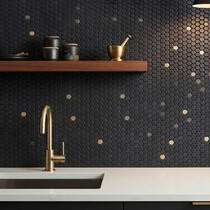 Мозаїка Mozaico De Lux V-Mos VJB-231 Dark+Gold 28,8х29,3 см