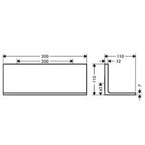 Полиця металева Axor Universal Rectangular 42644340 30 см хром чорний матовий, фото №2