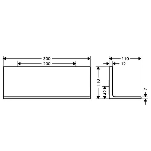 Полиця металева Axor Universal Rectangular 42644340 30 см хром чорний матовий, фото 2