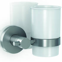 Стакан Genwec Gerunda series GW05 02 04 01 с держателем, хром матовый, фото №1