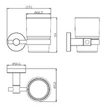 Стакан Genwec Gerunda series GW05 02 04 01 с держателем, хром матовый, фото №2