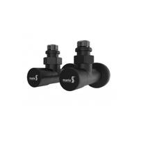 Комплект кутових кранів круглих Маріо 4.0.0102.55.BP чорний матовий, фото №1