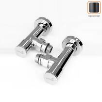 Комплект кутових кранів круглих Маріо 4.0.0102.55.BP чорний матовий, фото №2