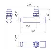 Комплект кутових кранів круглих Маріо 4.0.0102.55.BP чорний матовий, фото №4