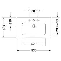 Раковина Duravit ME by Starck 23368300001 83 см білий глянець, фото №3