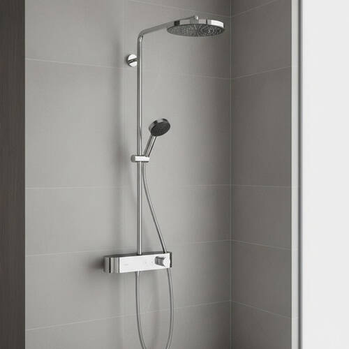 Душова система Hansgrohe Pulsify Showerpipe 260 1jet EcoSmart 24221000 з термостатом, фото 1