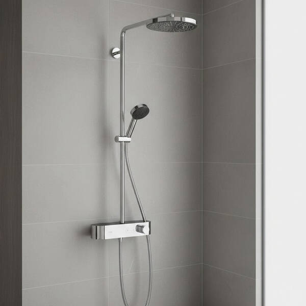Душова система Hansgrohe Pulsify Showerpipe 260 1jet EcoSmart 24221000 з термостатом, фото 1