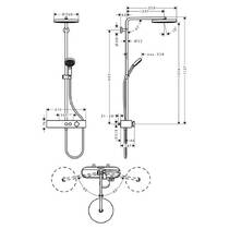 Душевая система Hansgrohe Pulsify Showerpipe 260 1jet EcoSmart 24221000 с термостатом, фото №3