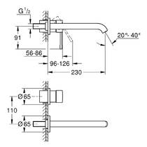 Смеситель скрытого монтажа для раковины Grohe Essence 29193DL1 230 мм, теплый закат (розовое золото), фото №2