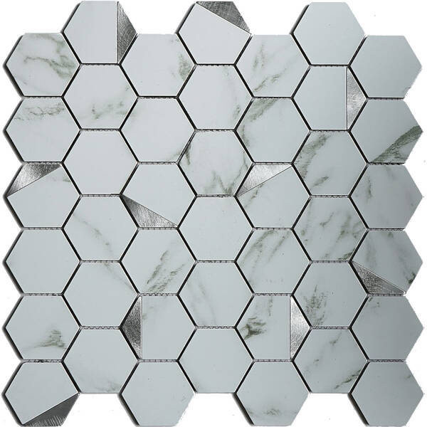 Мозаїка Mozaico De Lux Cl-Mos CCLAYRK23022 Super White Metal 30х29,8 см, фото 1