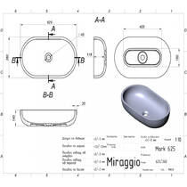 Раковина Miraggio Mark 62,5 см, накладная, белая матовая, фото №4