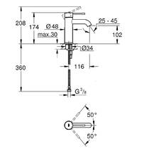 Змішувач для раковини Grohe Essence 24172DL1 S-розмір, теплий захід сонця (рожеве золото), фото №2